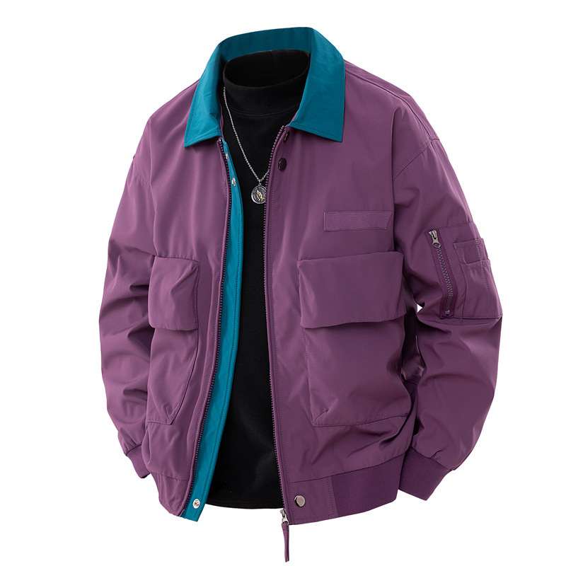 Retro Pilot Jacket Mens Workwear Lapel Jacket