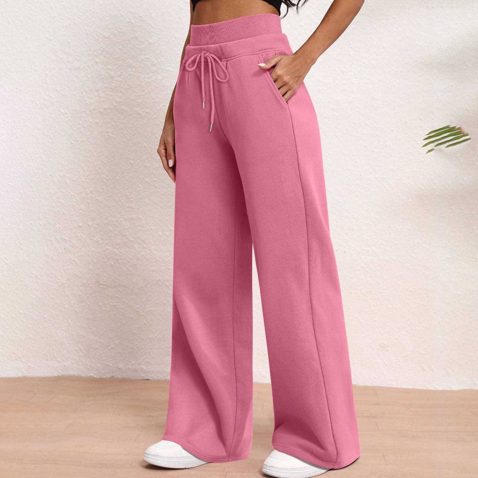 Wide-leg Ribbed High-waist Athletic Pants Loose-fitting And Slimming