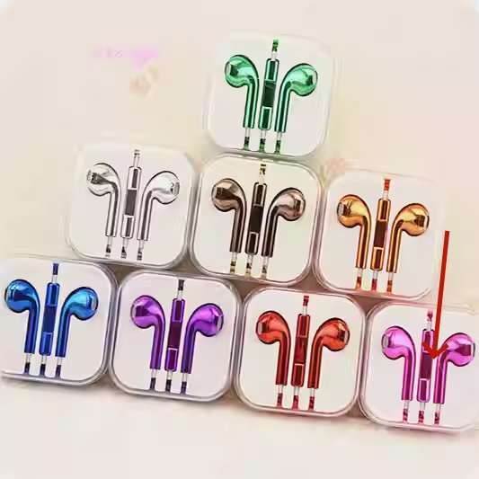 Color Plated Glossy Wired Earbuds