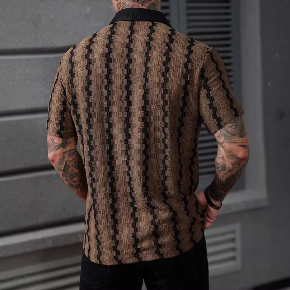 Men's Retro Plaid Knitted Short Sleeve