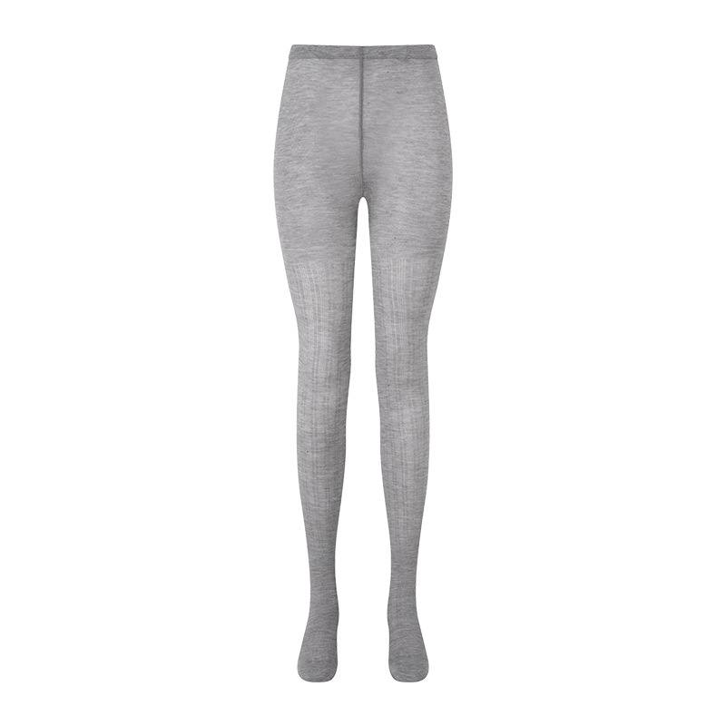 Silk-blend Ribbed Tights High-density Slimming Ultra-thin Light Gray Highly Elastic Snag-resistant Base Socks