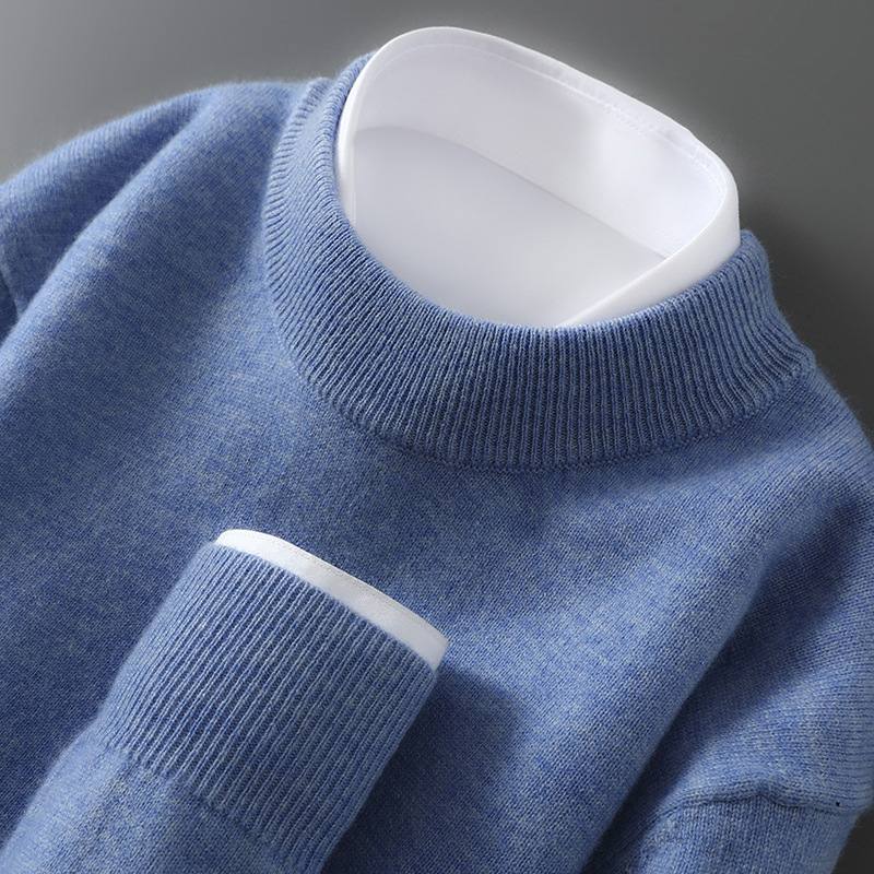 Men's Casual Loose-Fitting Cashmere Base-Layer Sweater