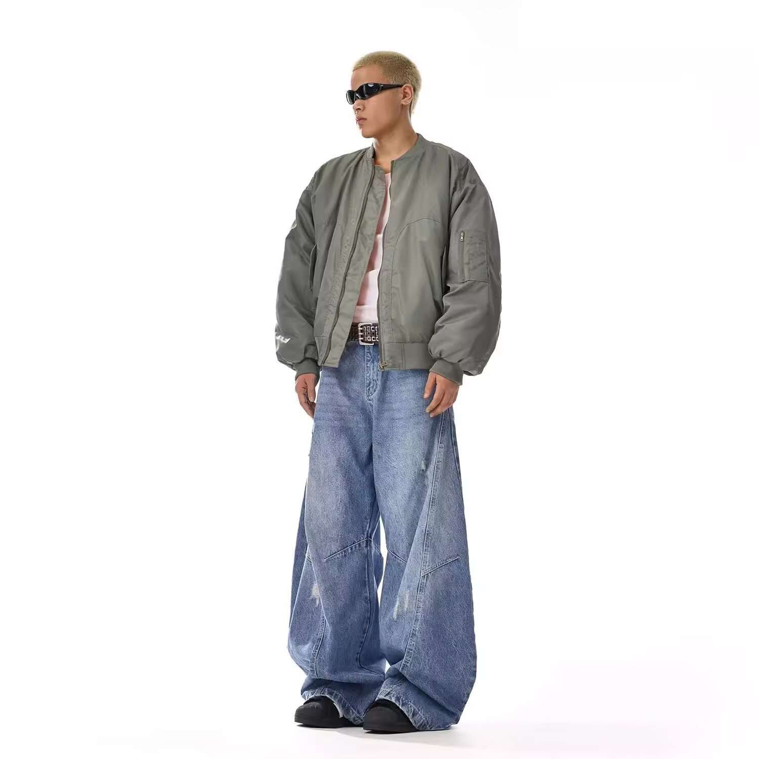 Mopping-floor Loose Straight-leg Distressed Long Pants