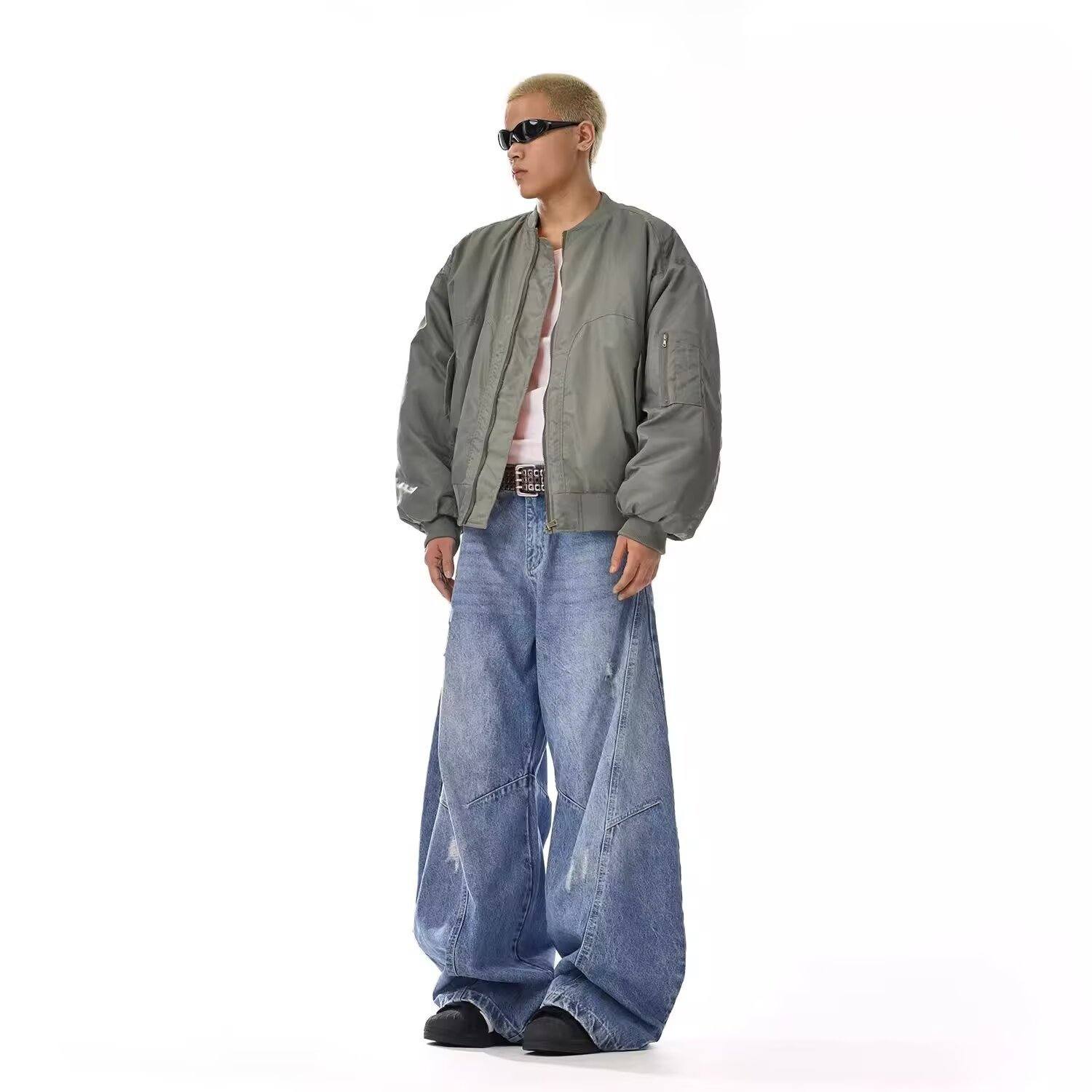 Mopping-floor Loose Straight-leg Distressed Long Pants