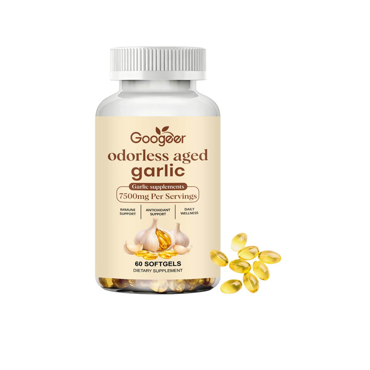 Plant-Based Dietary Supplement Cooked Garlic Capsules