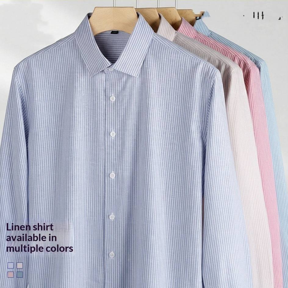 Men's Striped Wrinkle-resistant No-iron Shirt