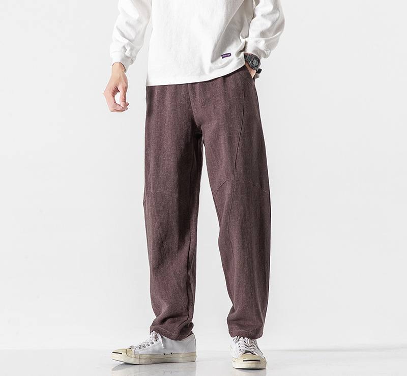 Cotton-linen Mens Pants Linen Pants Loose-fit