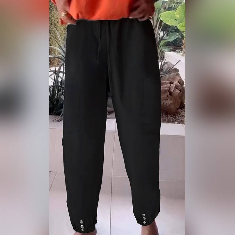 Loose High-waisted Cropped Wide-leg Pants For Women