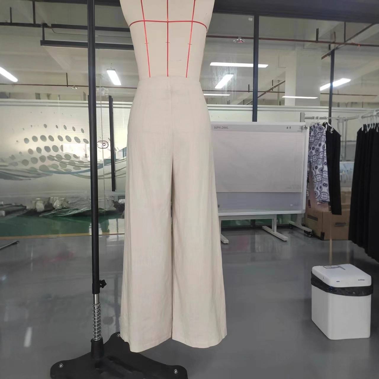 Summer New Cotton Pants Casual Wide-leg Trousers High-waisted Floor-length Pants For Women