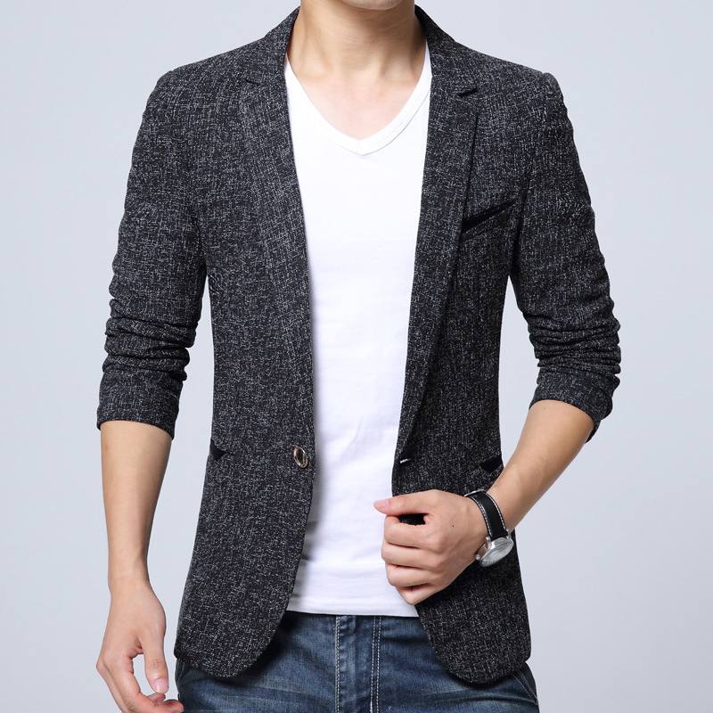 Autumn New Mens Slim-Fit Stylish Casual Suit Jacket