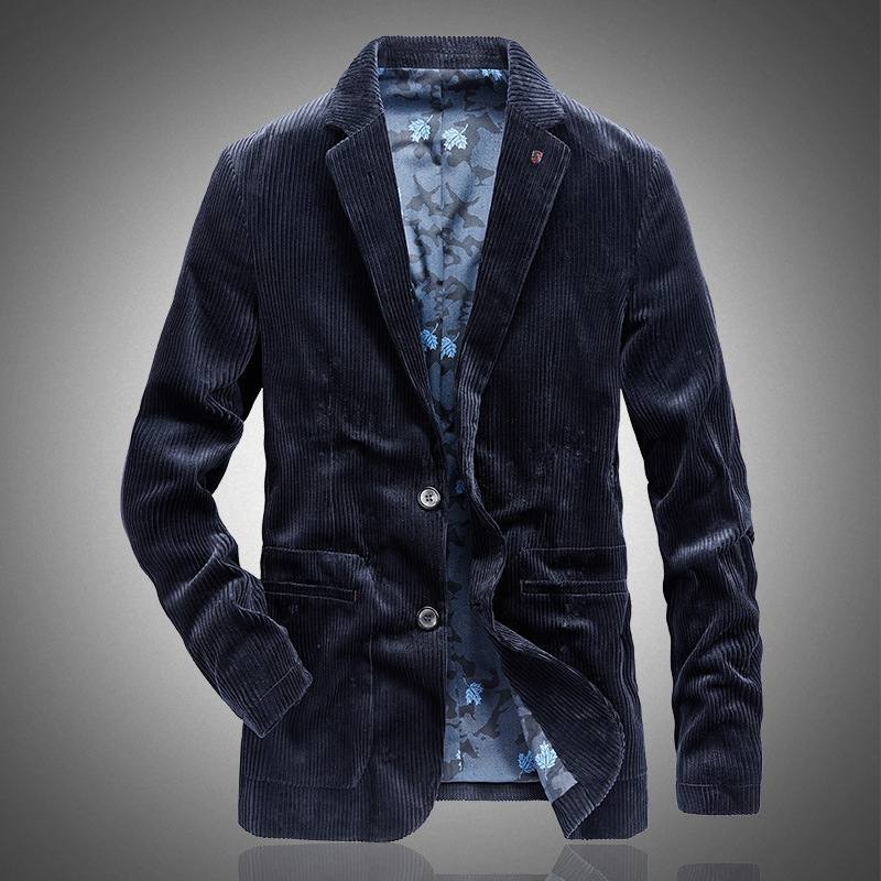 New Arrival Corduroy Retro Casual Mens Solid-Colored Suit Jacket