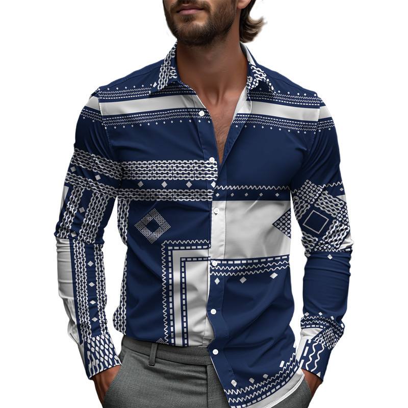 Men's Printed Long-Sleeve Shirt