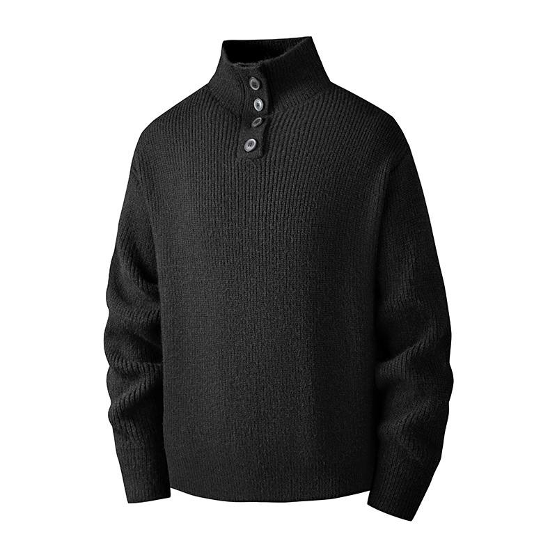 Men's Turtleneck Loose Solid-Color Knitted Pullover Bottoming Sweater