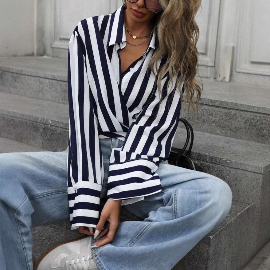 Women's Striped Loose Shirt