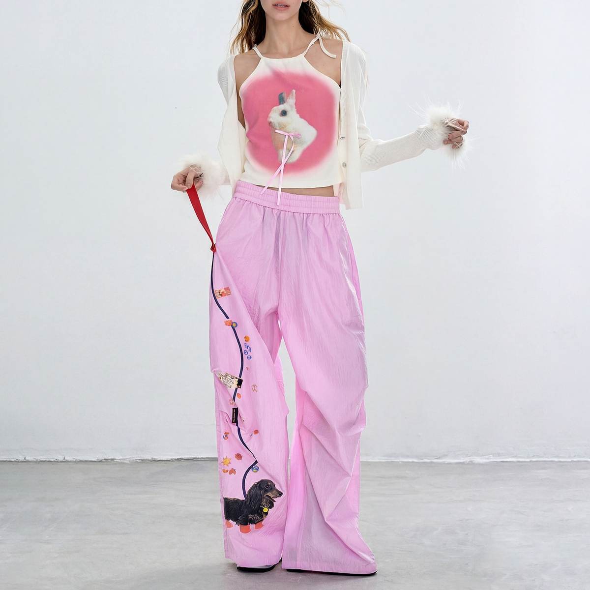 Summer Trendy Loose Straight-Leg Draping Athletic Paratrooper Pants