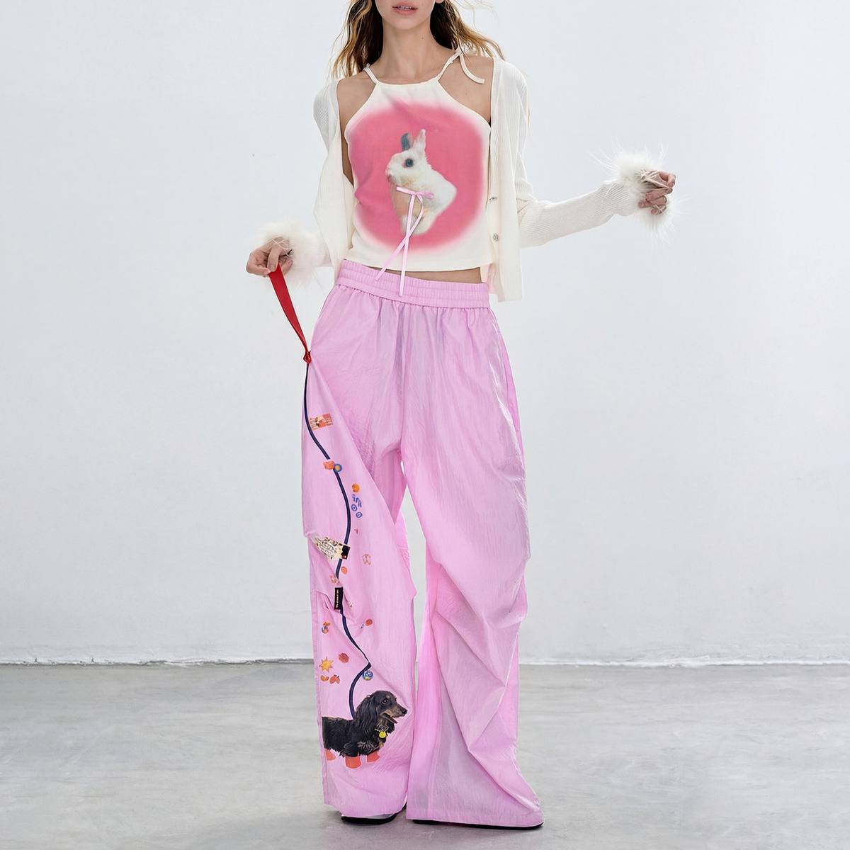Summer Trendy Loose Straight-Leg Draping Athletic Paratrooper Pants