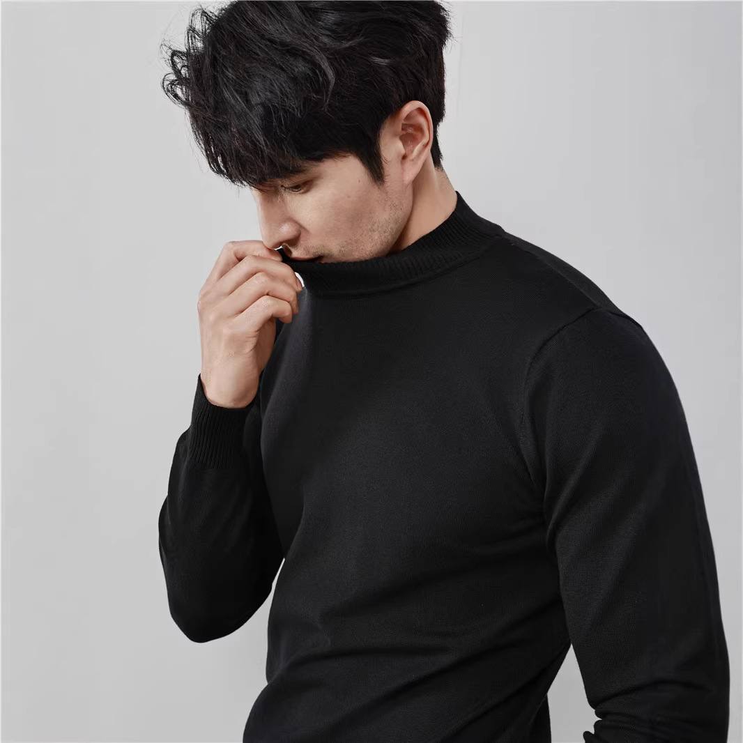 Winter New Arrival Slim-Fit Stretch Mock-Neck Knitted Sweater