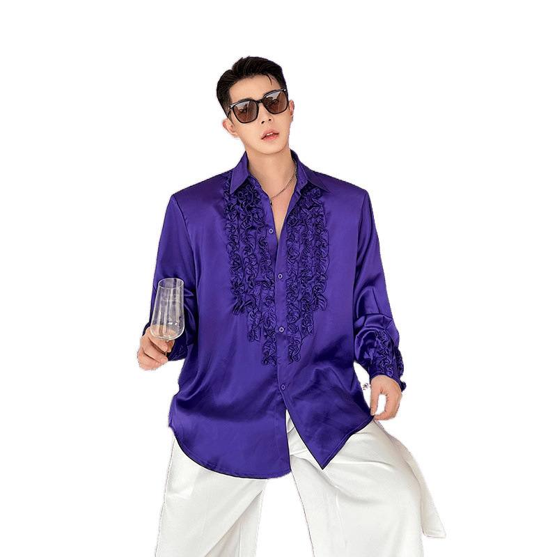 Men's Long Sleeve Dress Shirt - Slim Fit Casual Business Button Down Cotton Blend Top
