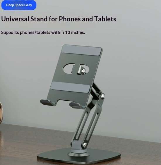 Rotating Phone Stand Desktop Metal Bedside Tablet Holder