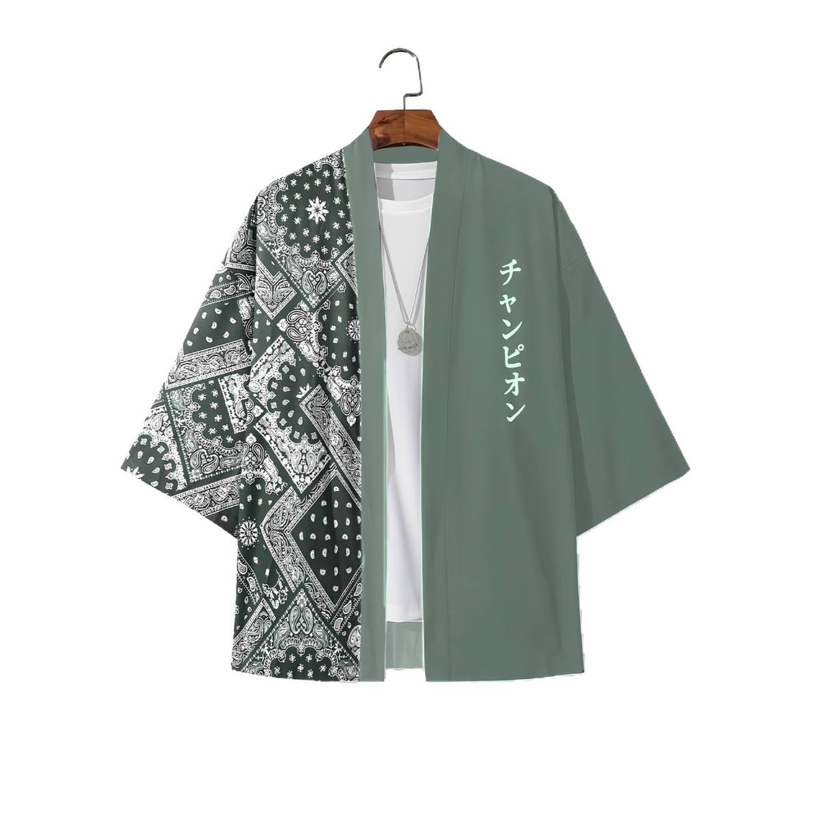 Kimono Style Robe Versatile Cardigan Three Quarter Sleeve Shirt