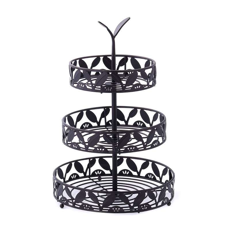 European-style Light Luxury Three-Tier Iron Fruit Tray For Dining Room And Home Dessert Display