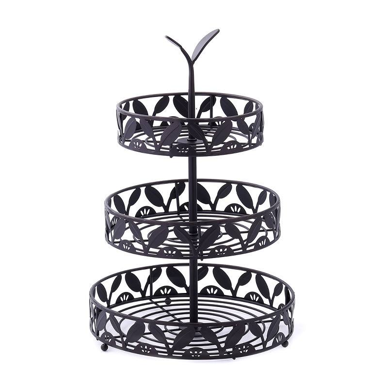 European-style Light Luxury Three-Tier Iron Fruit Tray For Dining Room And Home Dessert Display