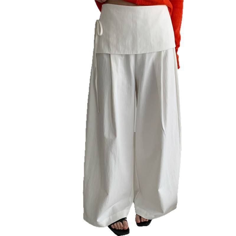 Fake Two-Piece Casual Straight-Leg Pants Women's