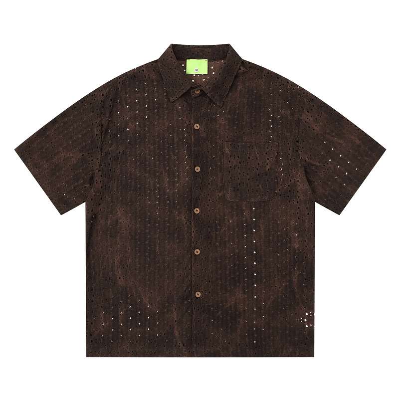 Retro Distressed Short-Sleeve Tie-Dye Loose Cool & Handsome Half-Sleeve Shirt