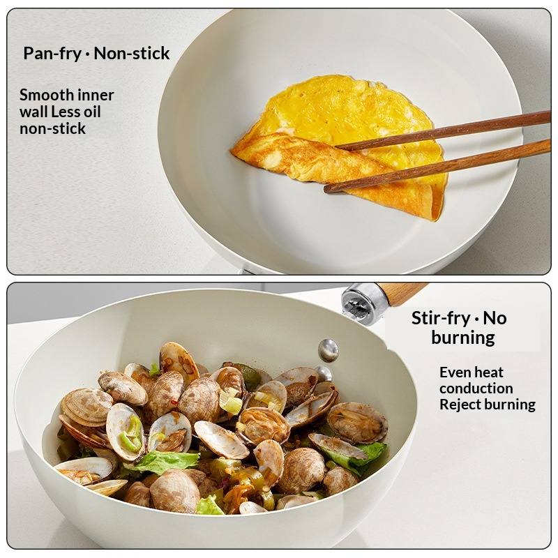 Single-serving Ceramic Stir-fry Pan Multi-functional