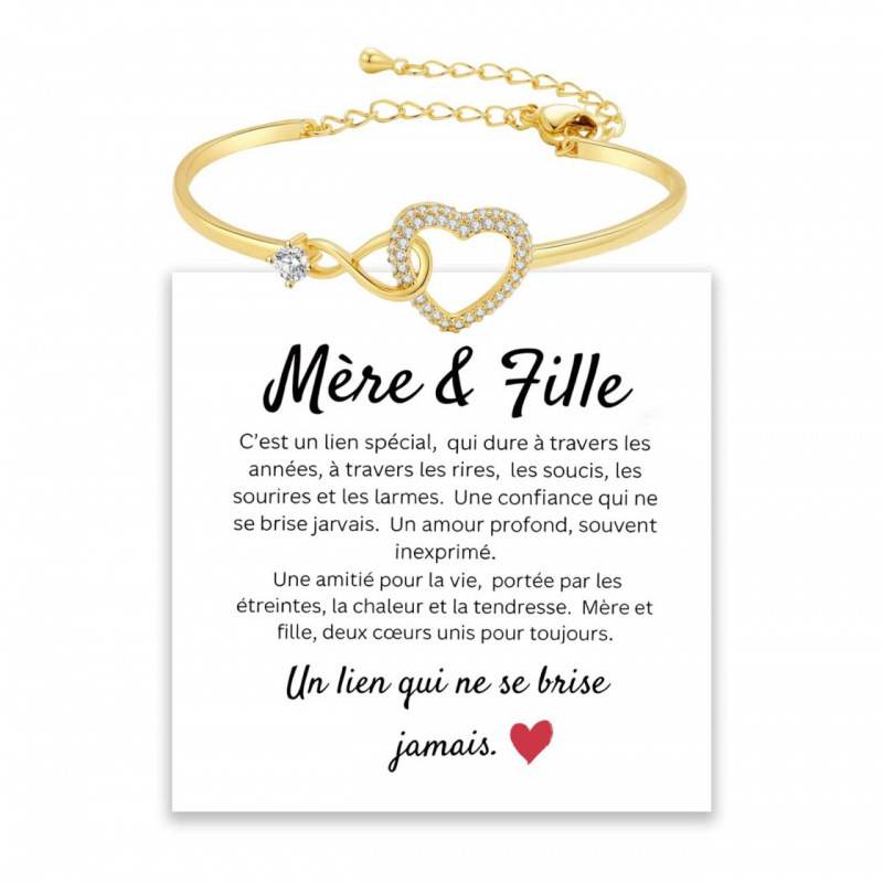 Openwork Diamond-encrusted Heart-shaped Infinity Bracelet