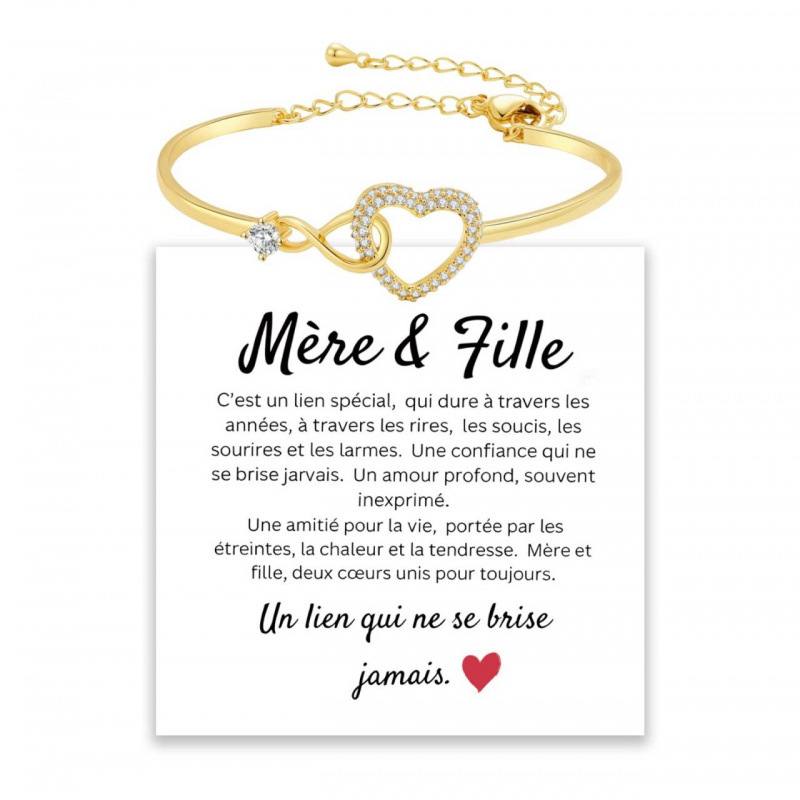 Openwork Diamond-encrusted Heart-shaped Infinity Bracelet