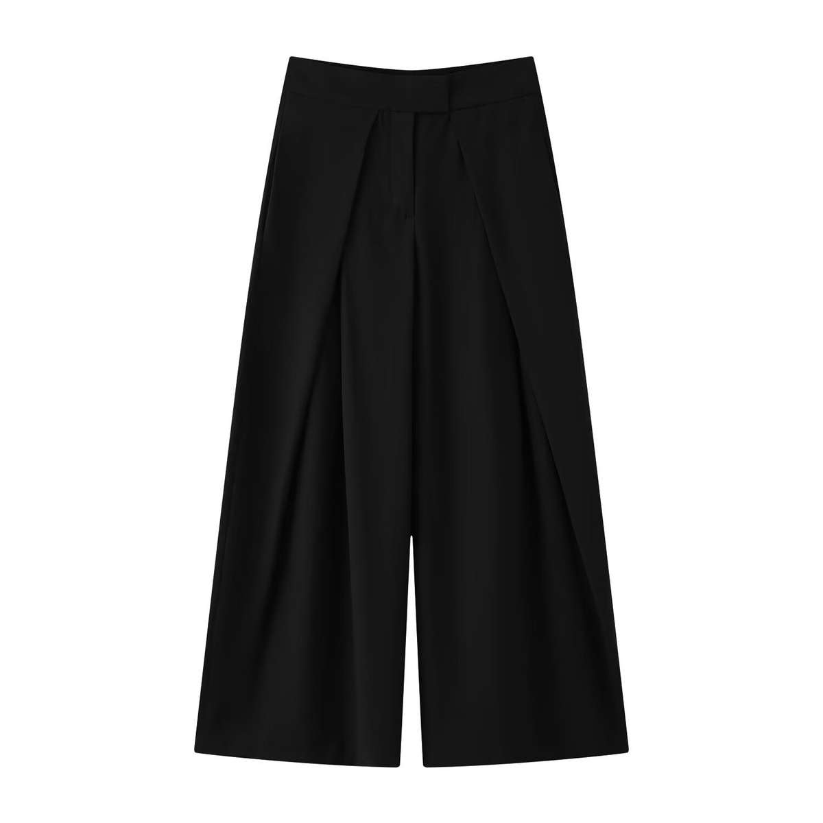 Casual High-waisted Pleated Wide-leg Pants