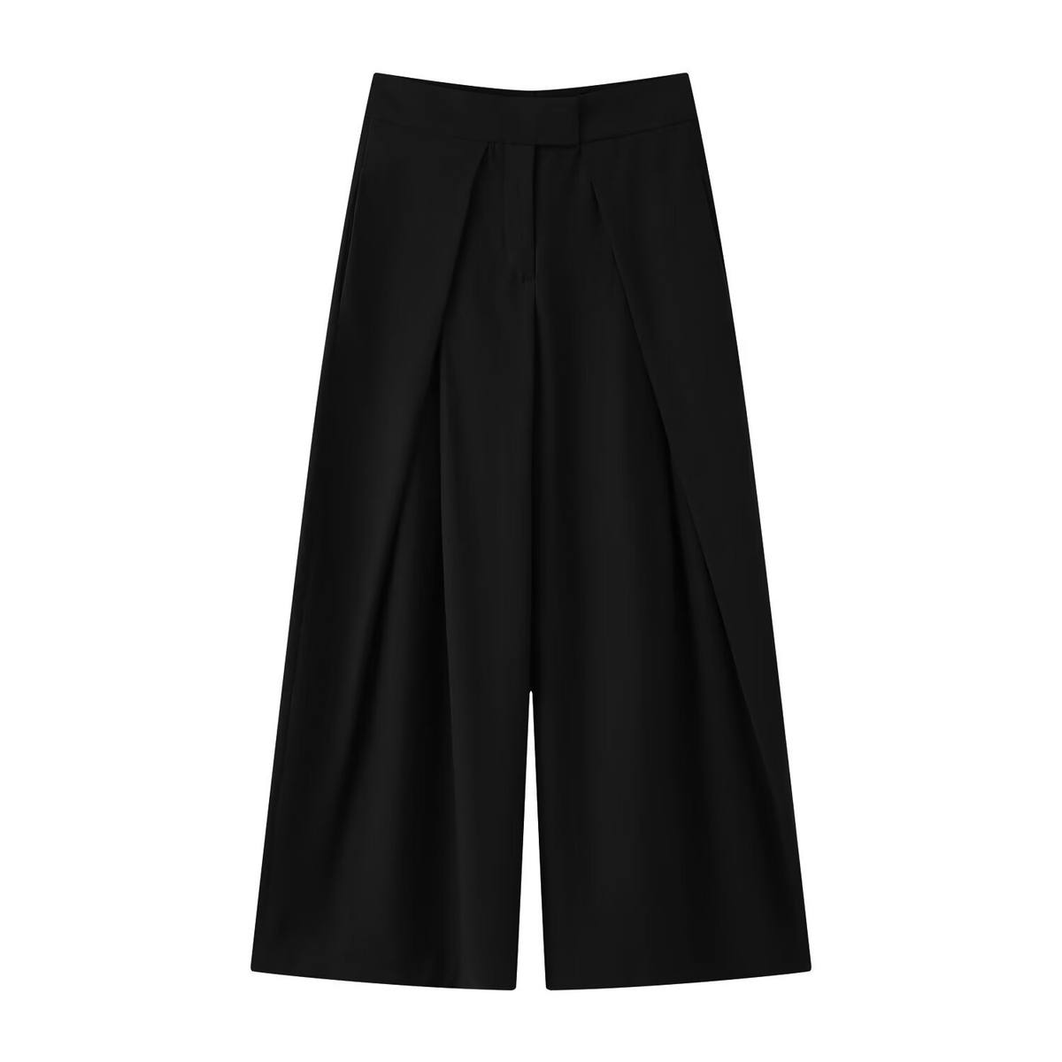 Casual High-waisted Pleated Wide-leg Pants