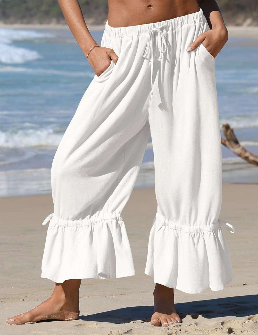 Amazon European And American-style Linen Wide-leg Pants
