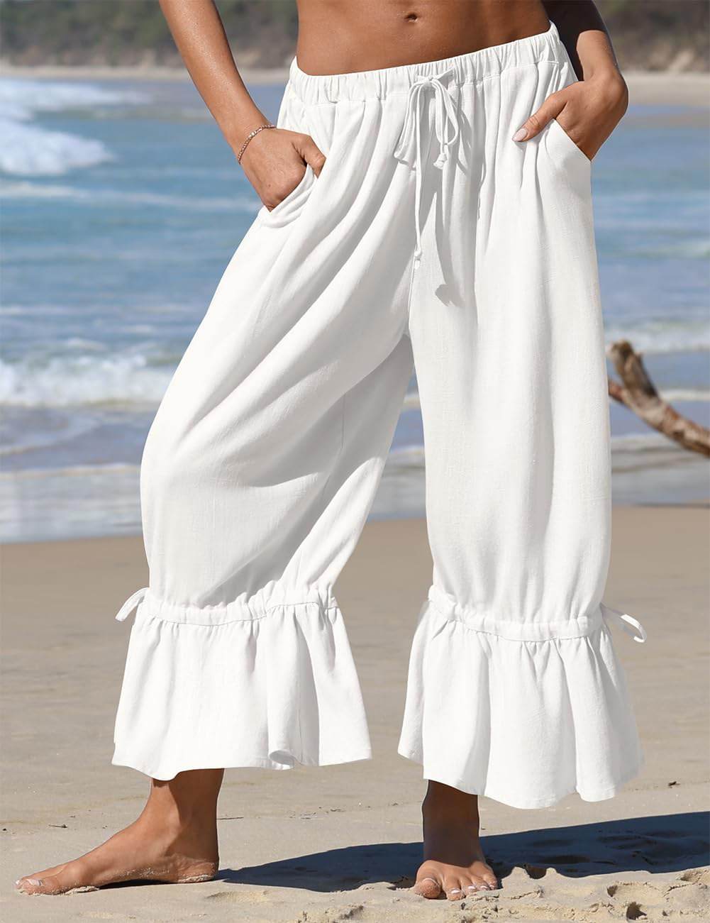 Amazon European And American-style Linen Wide-leg Pants