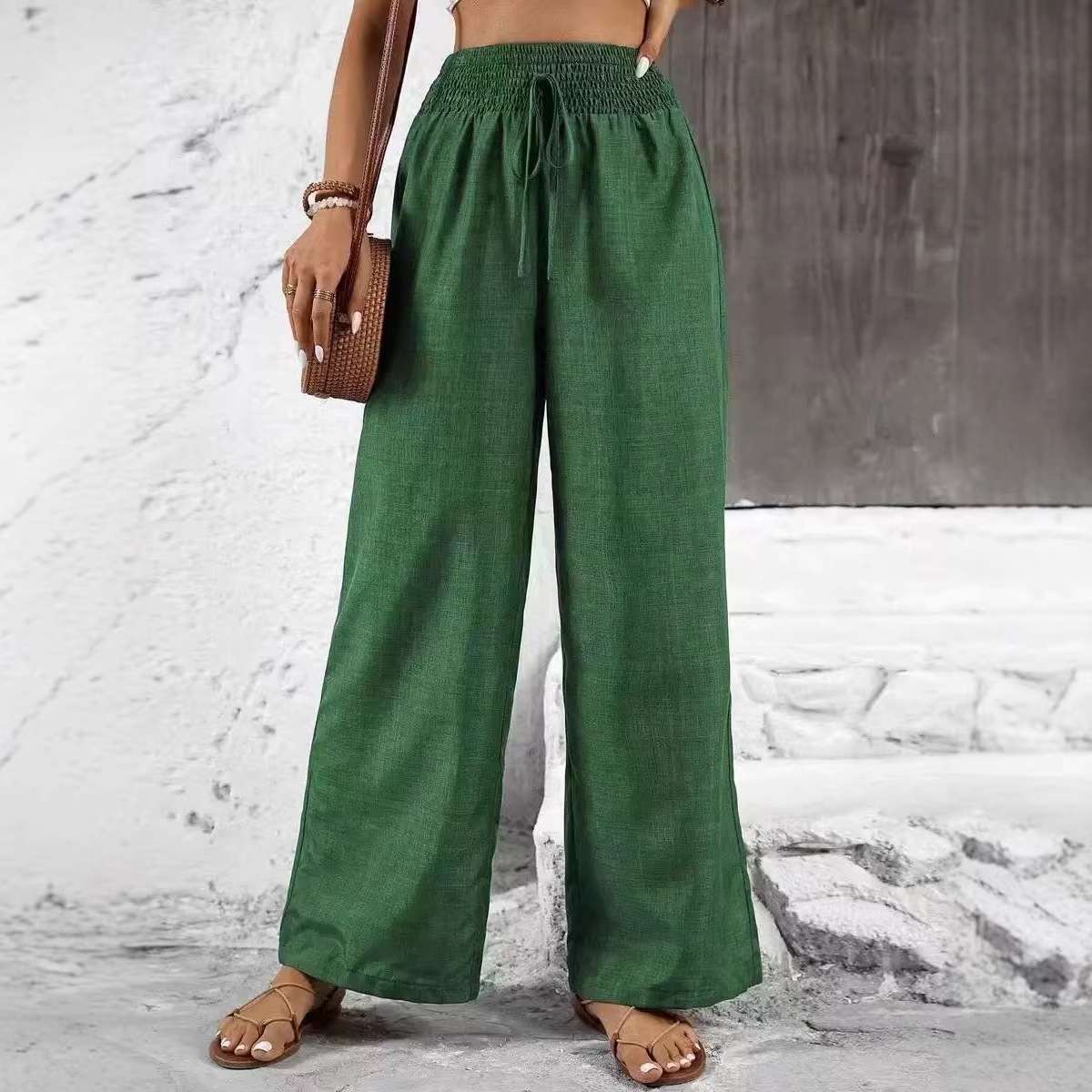 Straight-leg Vintage High-waisted Versatile Elegant Slimming Trousers