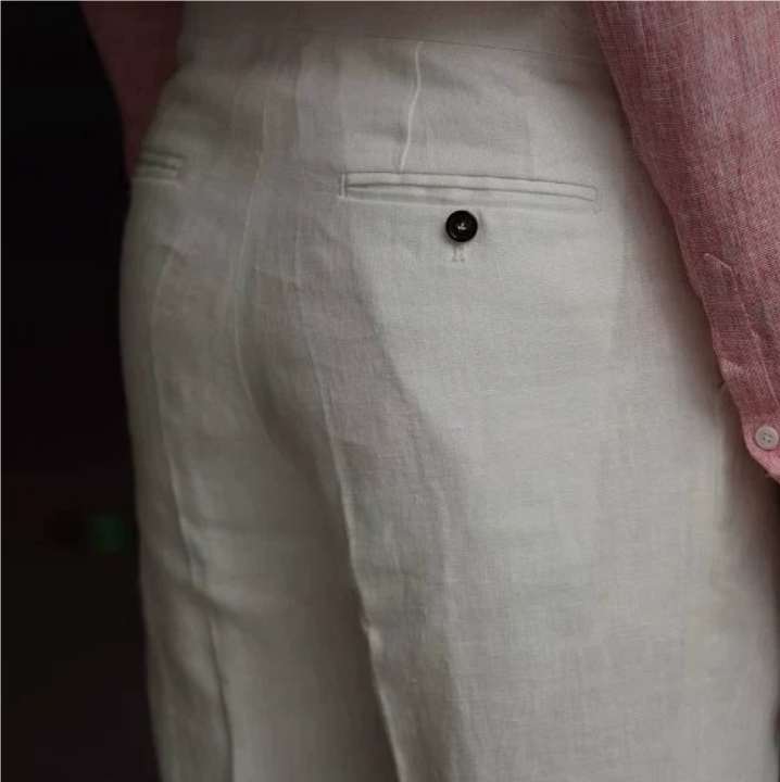Men's Casual High Waisted Straight Leg Trousers