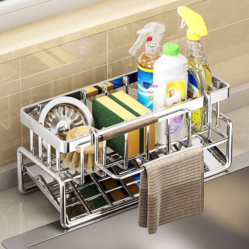 Multi-Functional Sponge And Dish Soap Storage Rack
