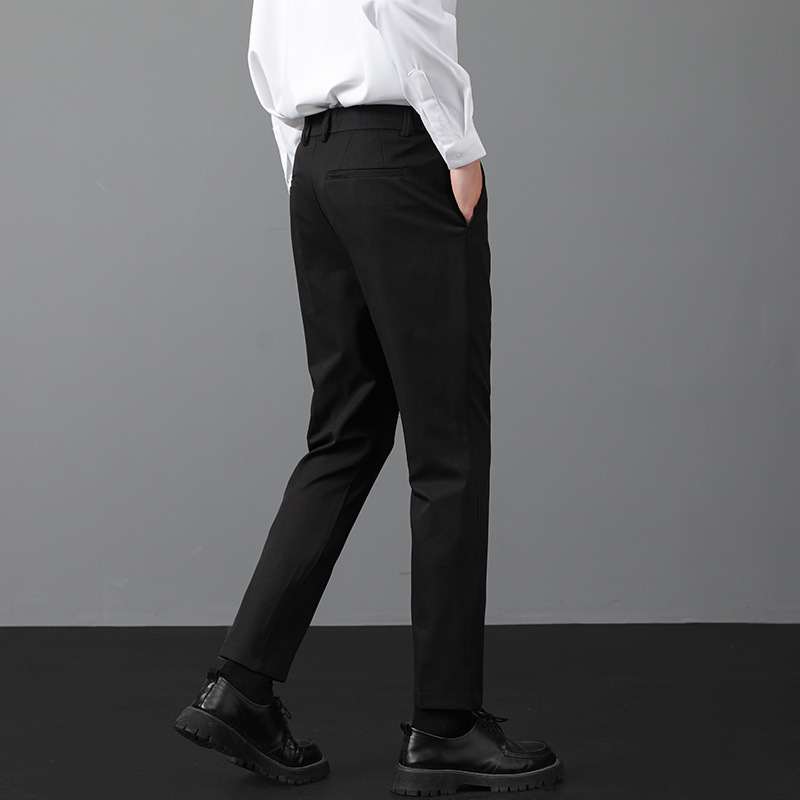 Stretch-waist Lightly Business-style Mens Trousers