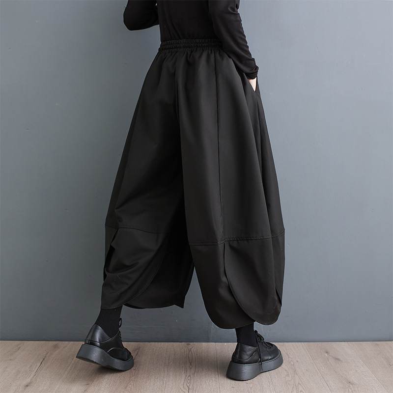 Womens Casual Cropped Wide-leg Pants