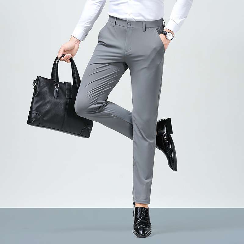 Mens Ice Silk High-Elasticity Pants