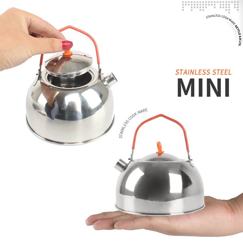 Outdoor 304 Stainless Steel Kettle Mini Water Boiler Camping