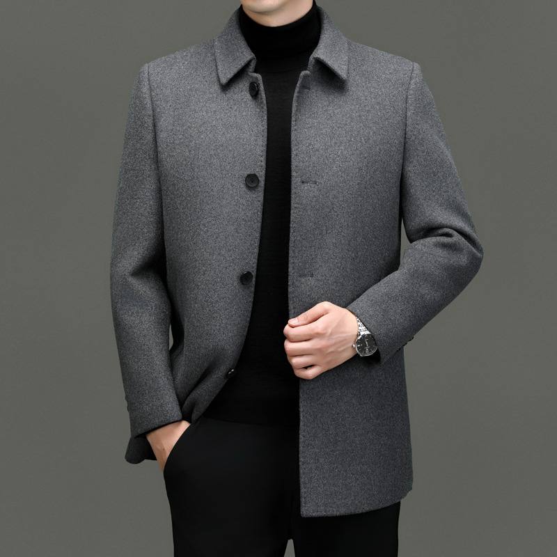 Detachable-lining Casual Wool Coat