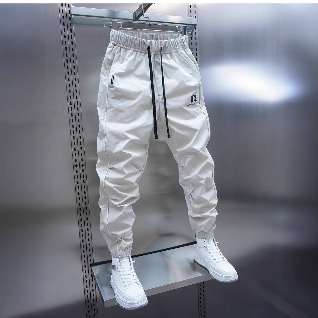 Lightweight Quick-drying Casual Pants With Spliced Tapered Legs
