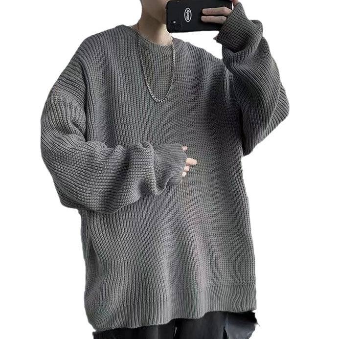 Solid-color Crew-neck Sweater For Men And Women