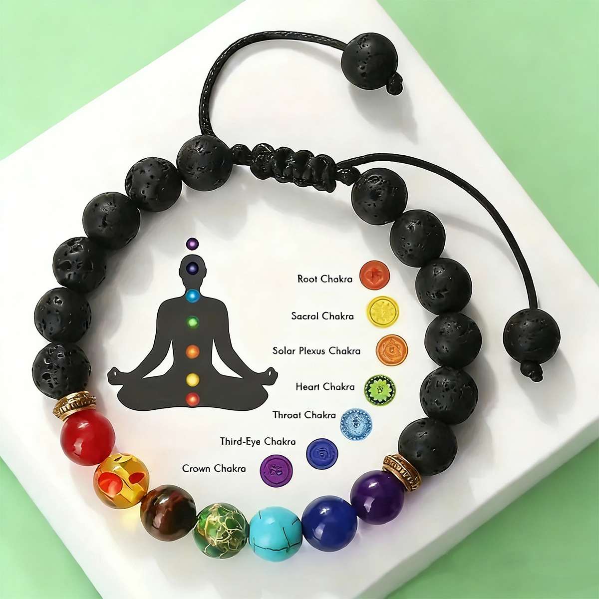 Colorful Volcanic Stone Braided Bracelet