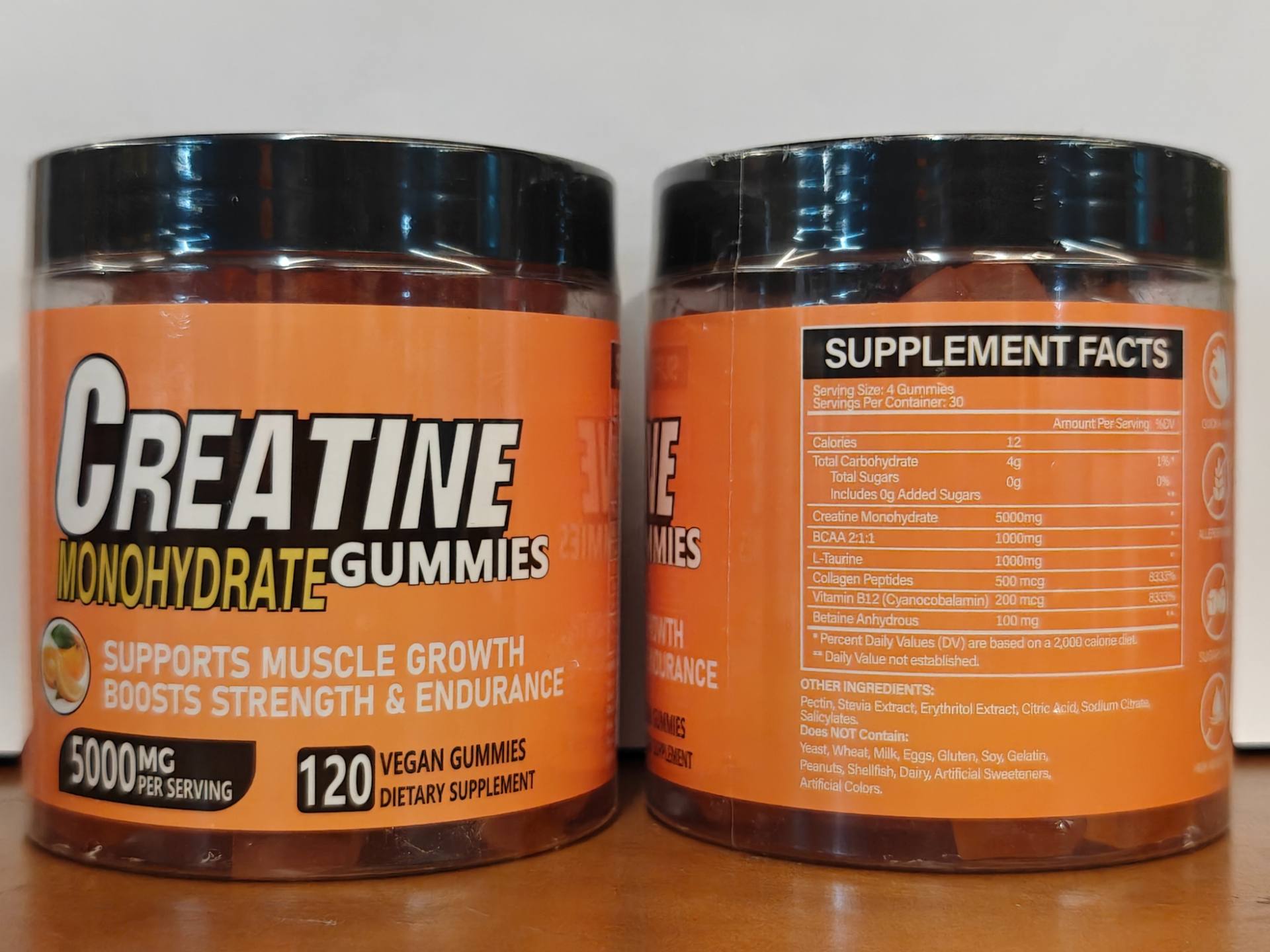 Creatine Monohydrate Gummies 5000mg Per Serving, Vegan