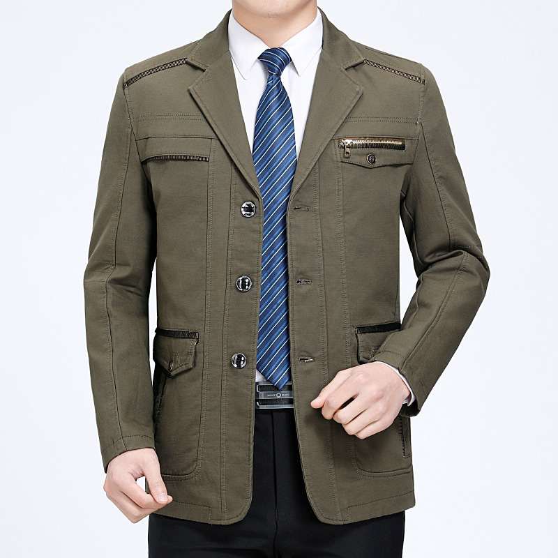 Mens Casual Pocket Top For Middle-aged And Young Adults