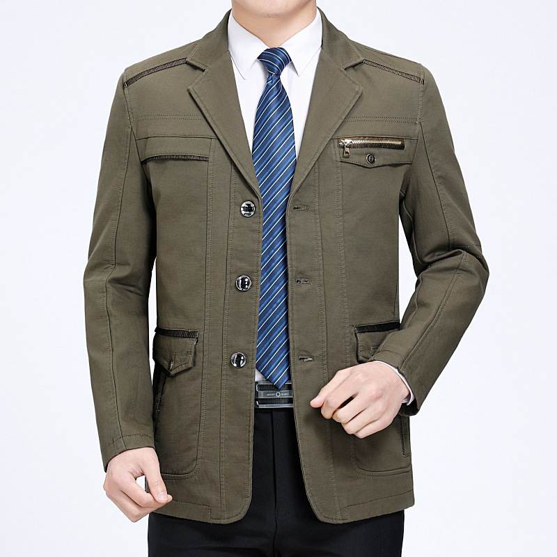 Mens Casual Pocket Top For Middle-aged And Young Adults