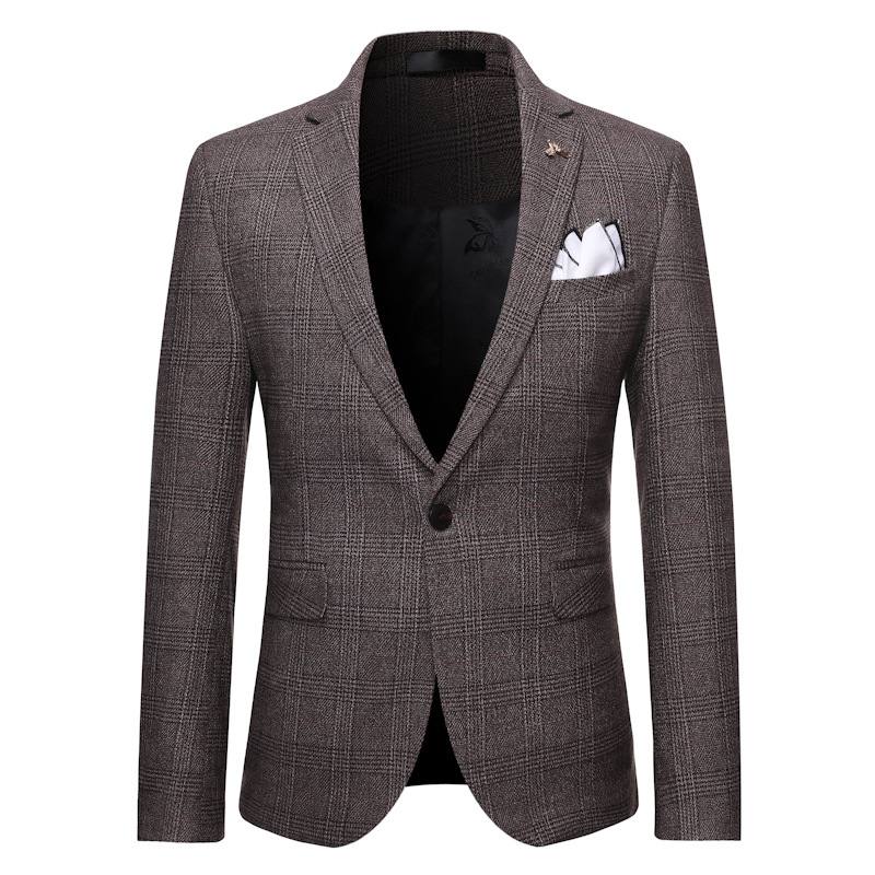 Korean Gentleman Plaid Suit For Men
